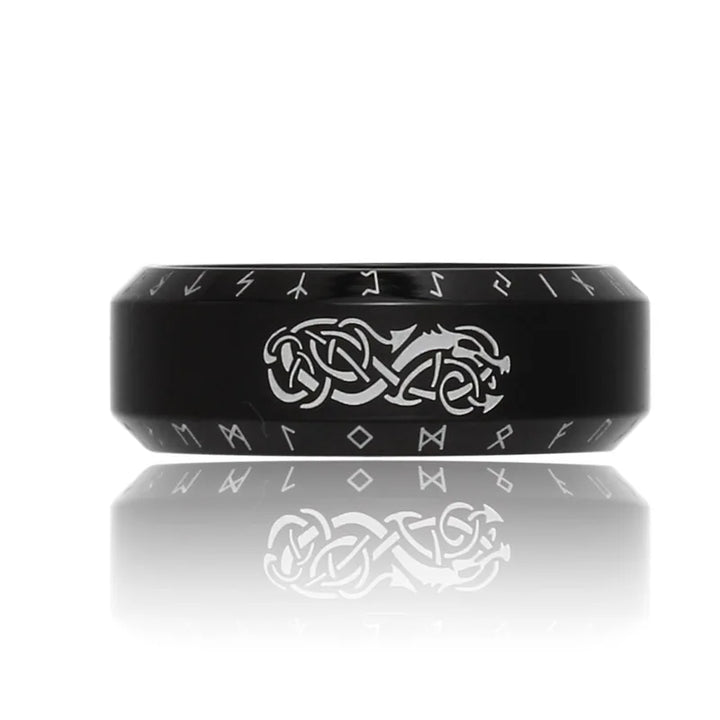 WorldNorse Norse Dragon Runes Stainless Steel Viking Ring - image 5