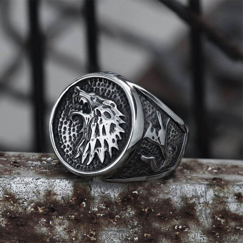 WorldNorse Growling Direwolf Stainless Steel Ring - image 4