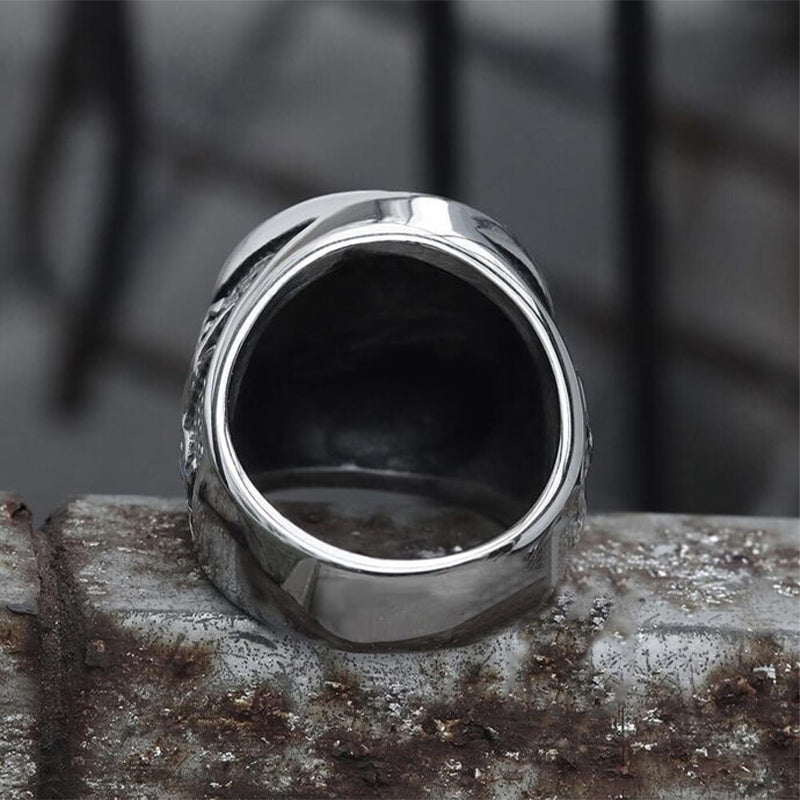 WorldNorse Growling Direwolf Stainless Steel Ring