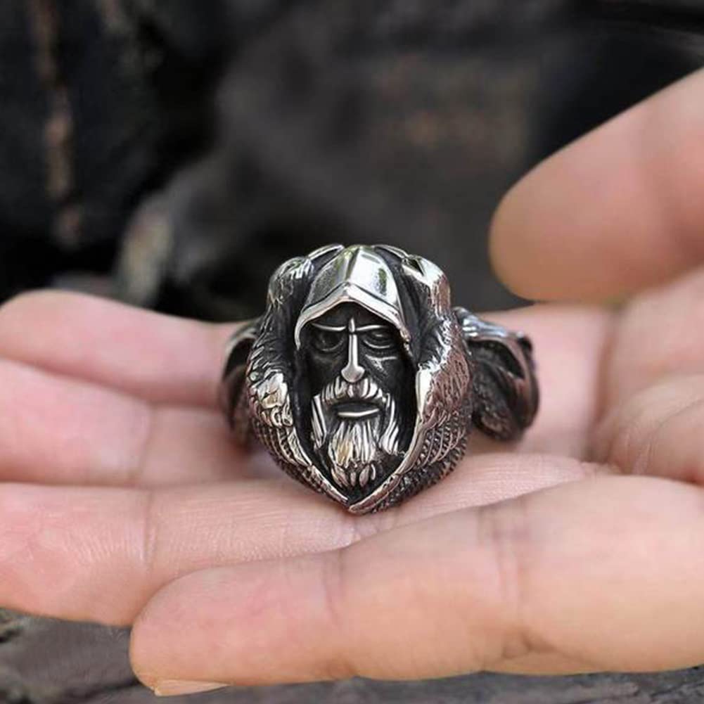 WorldNorse Mythology Odin Wolf Stainless Steel Viking Ring