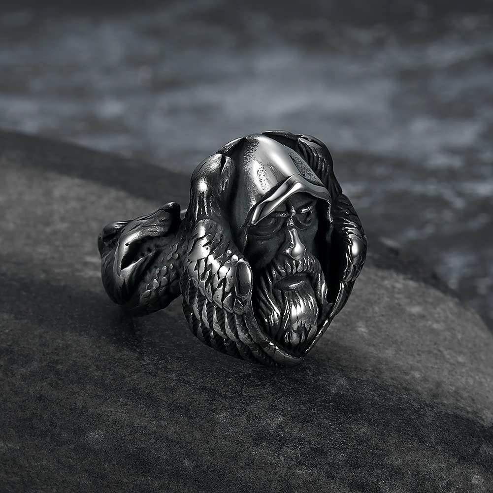 WorldNorse Mythology Odin Wolf Stainless Steel Viking Ring - image 2