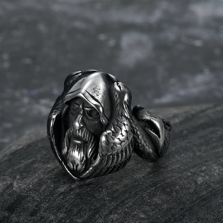 WorldNorse Mythology Odin Wolf Stainless Steel Viking Ring