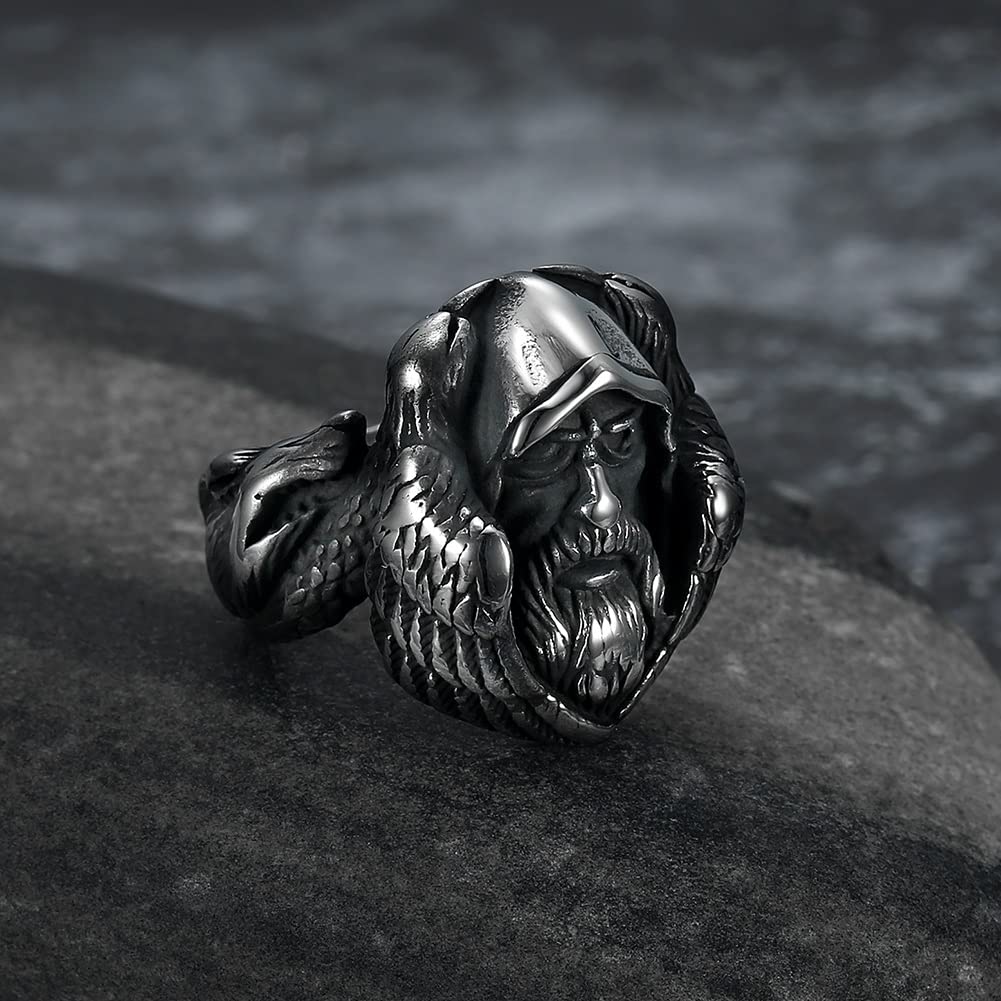 WorldNorse Mythology Odin Wolf Stainless Steel Viking Ring