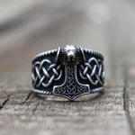 WorldNorse Thor's Hammer Stainless Steel Viking Ring