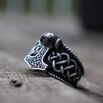 WorldNorse Thor's Hammer Stainless Steel Viking Ring