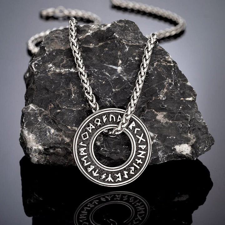 WorldNorse Viking Runes Stainless Steel Pendant Necklace