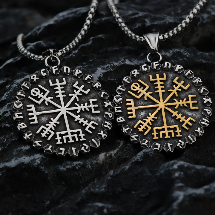 WorldNorse Classic Odin Viking Compass Rune Necklace - image 0