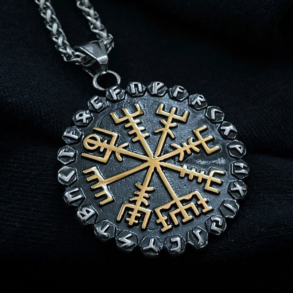 WorldNorse Classic Odin Viking Compass Rune Necklace - image 2