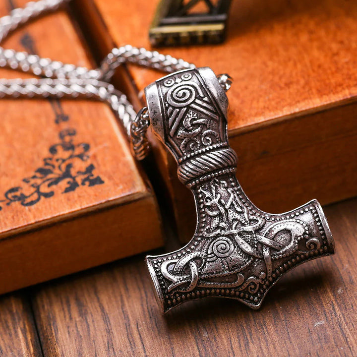 WorldNorse Thor's Hammer Stainless Steel Pendant Necklace - Silver - image 6