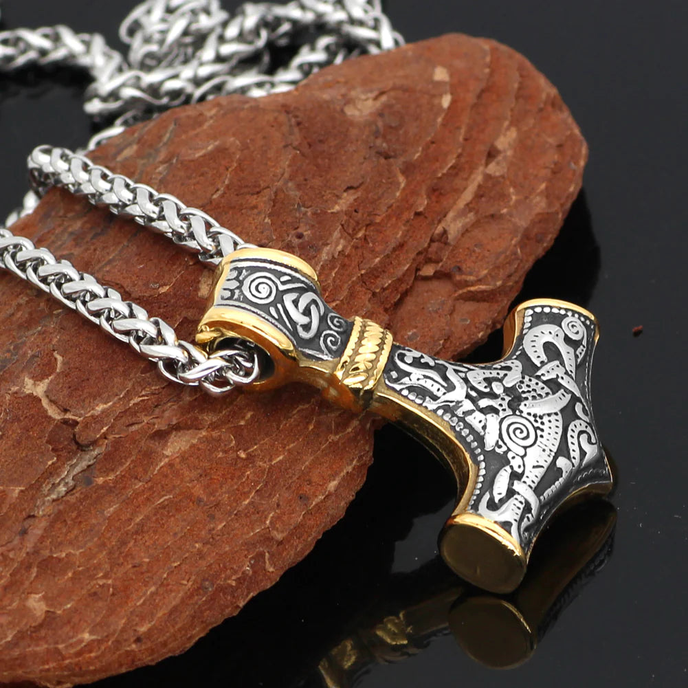WorldNorse Thor's Hammer Stainless Steel Pendant Necklace - image 2