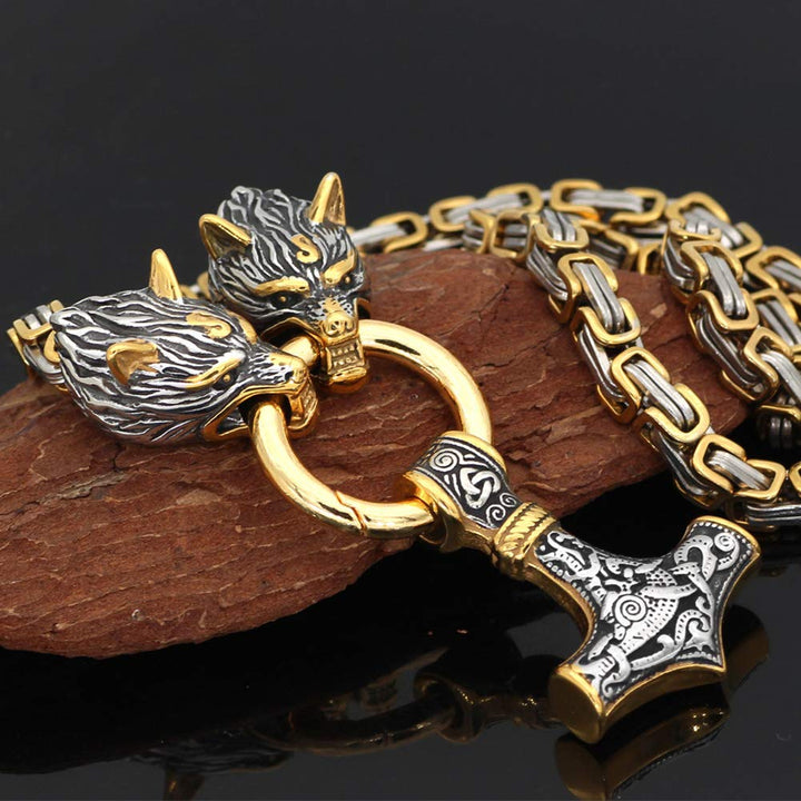 WorldNorse Vintage Viking Mjolnir With Wolves Necklace & Bracelet - image 24