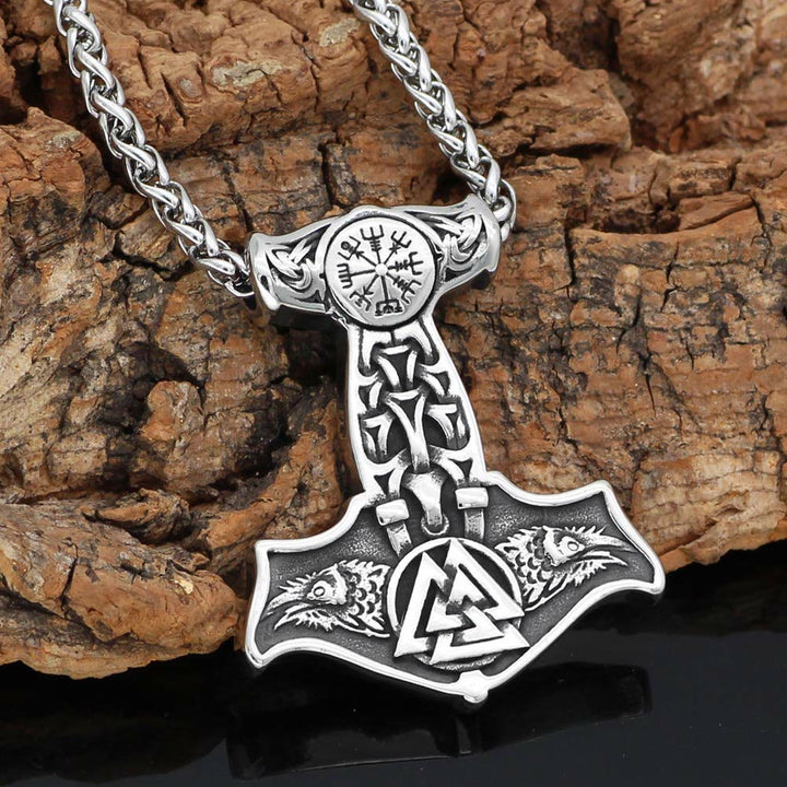 WorldNorse Viking Celtic Knot Valknut Necklace - Silver - image 0