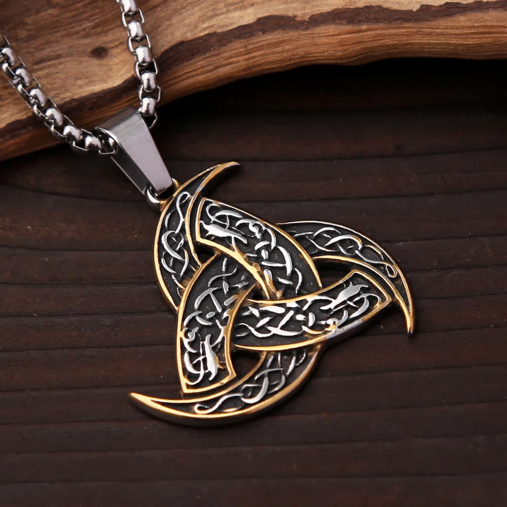 WorldNorse Triple Horn Of Odin Necklace - Gold - image 3