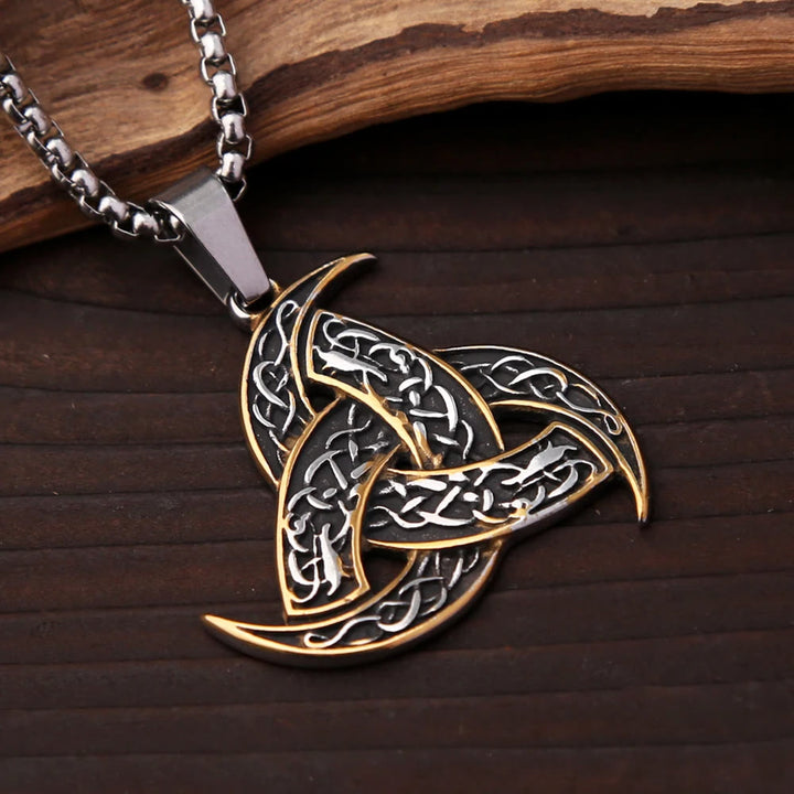 WorldNorse Triple Horn Of Odin Necklace - Gold - image 3