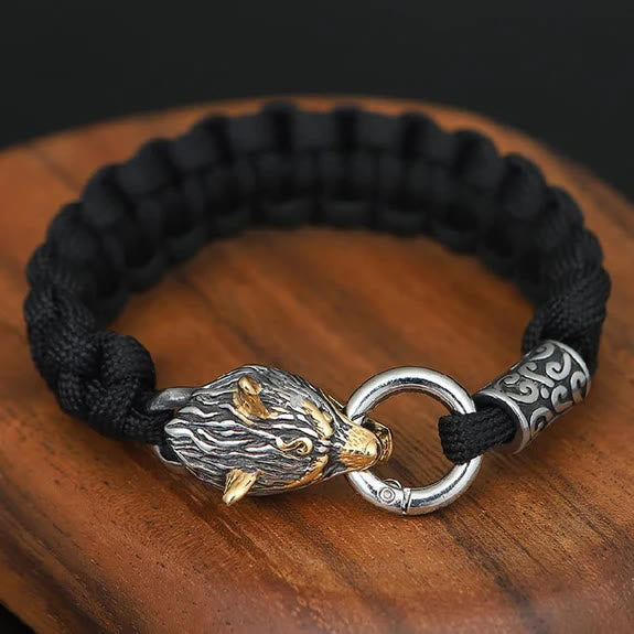 WorldNorse Nordic Mjolnir Wolf Head Bracelet - image 2