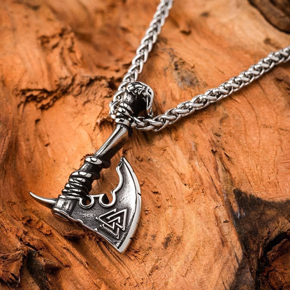 WorldNorse Viking Valknut Axe Necklace - image 3
