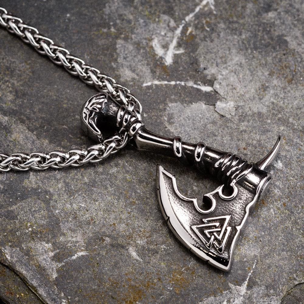 WorldNorse Viking Valknut Axe Necklace - image 2