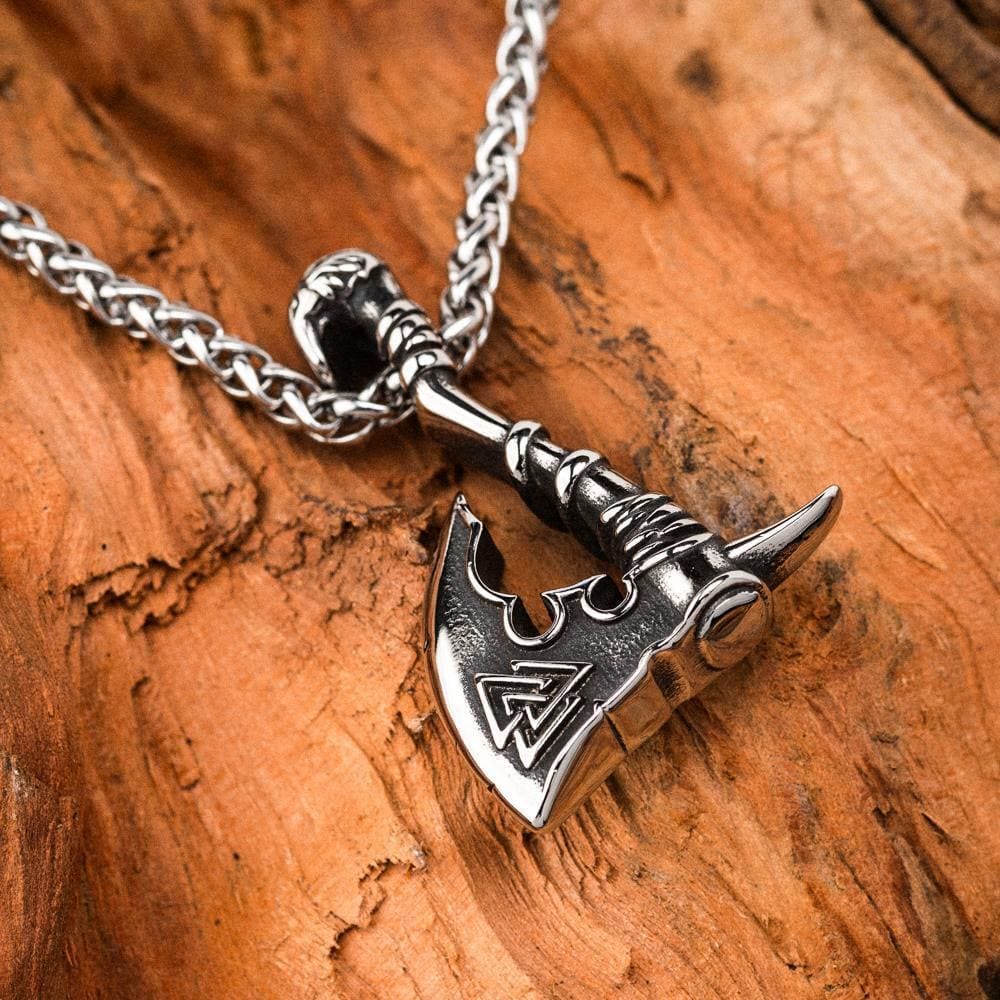 WorldNorse Viking Valknut Axe Necklace - image 5