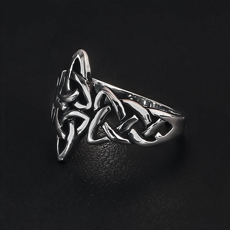 WorldNorse Celtic Knot Triple Horn Of Odin Ring