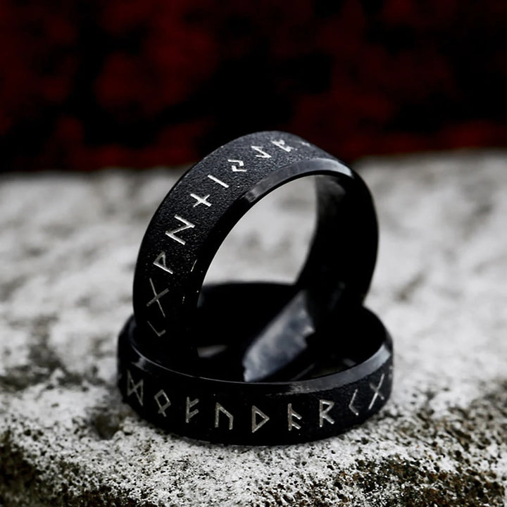 WorldNorse Round Simple Viking Rune Ring - image 0