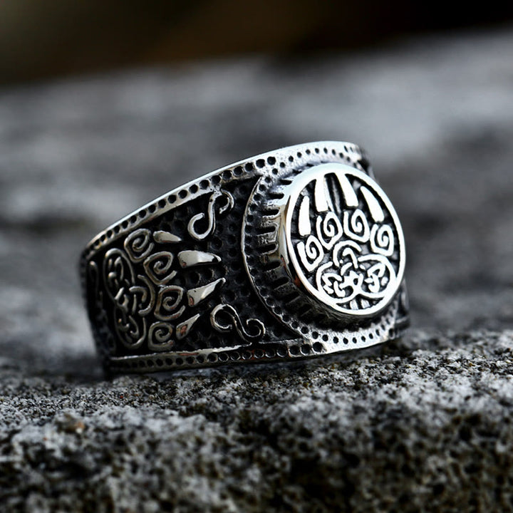 WorldNorse Bear Claw Stainless Steel Viking Ring - US 13 - image 0