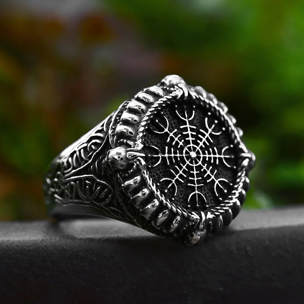 WorldNorse Viking Stainless Steel Compass Ring