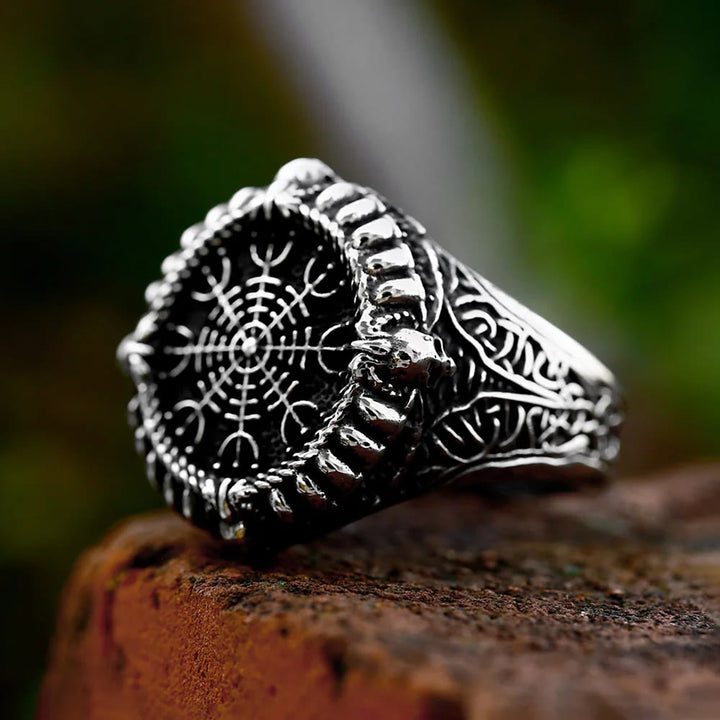 WorldNorse Viking Stainless Steel Compass Ring