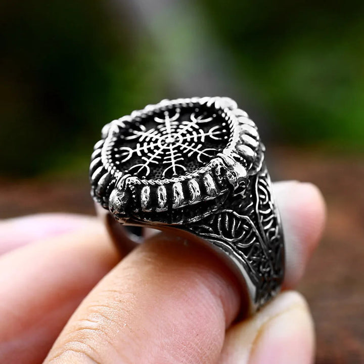 WorldNorse Viking Stainless Steel Compass Ring