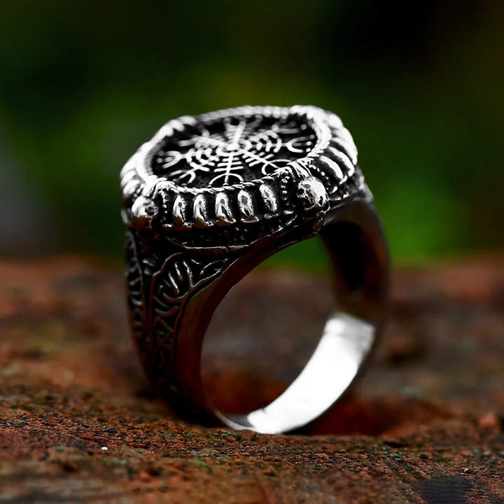 WorldNorse Viking Stainless Steel Compass Ring