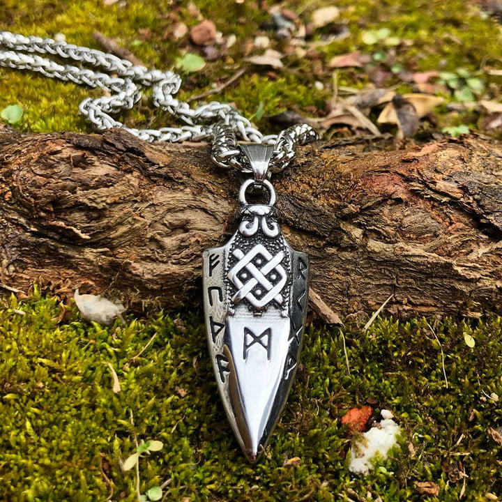 WorldNorse Spear Rune Triple Horn Of Odin Necklace - image 2