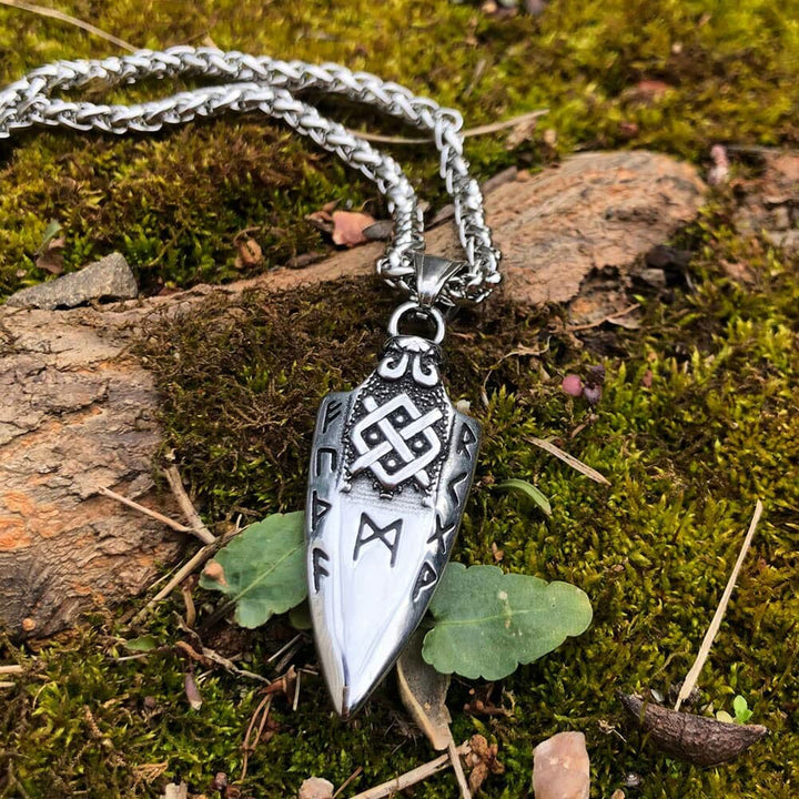 WorldNorse Spear Rune Triple Horn Of Odin Necklace - image 0