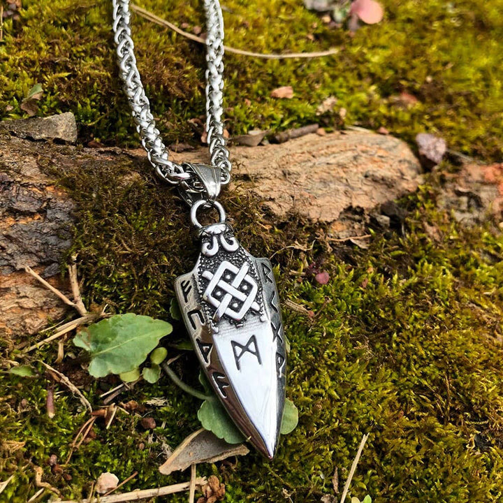 WorldNorse Spear Rune Triple Horn Of Odin Necklace - image 1