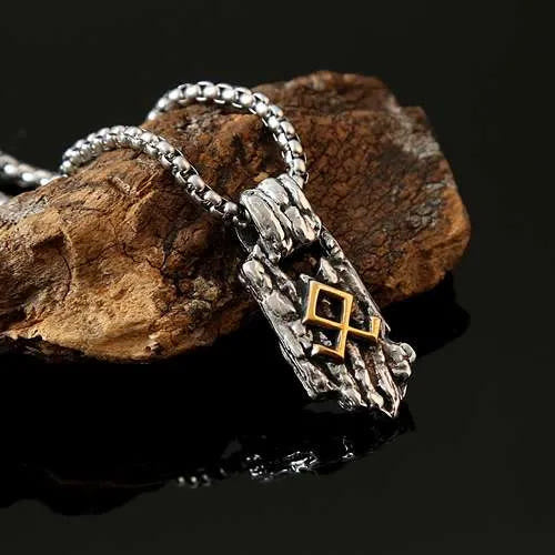 WorldNorse Vintage Nordic Rune Amulet Necklace - Gold - image 0