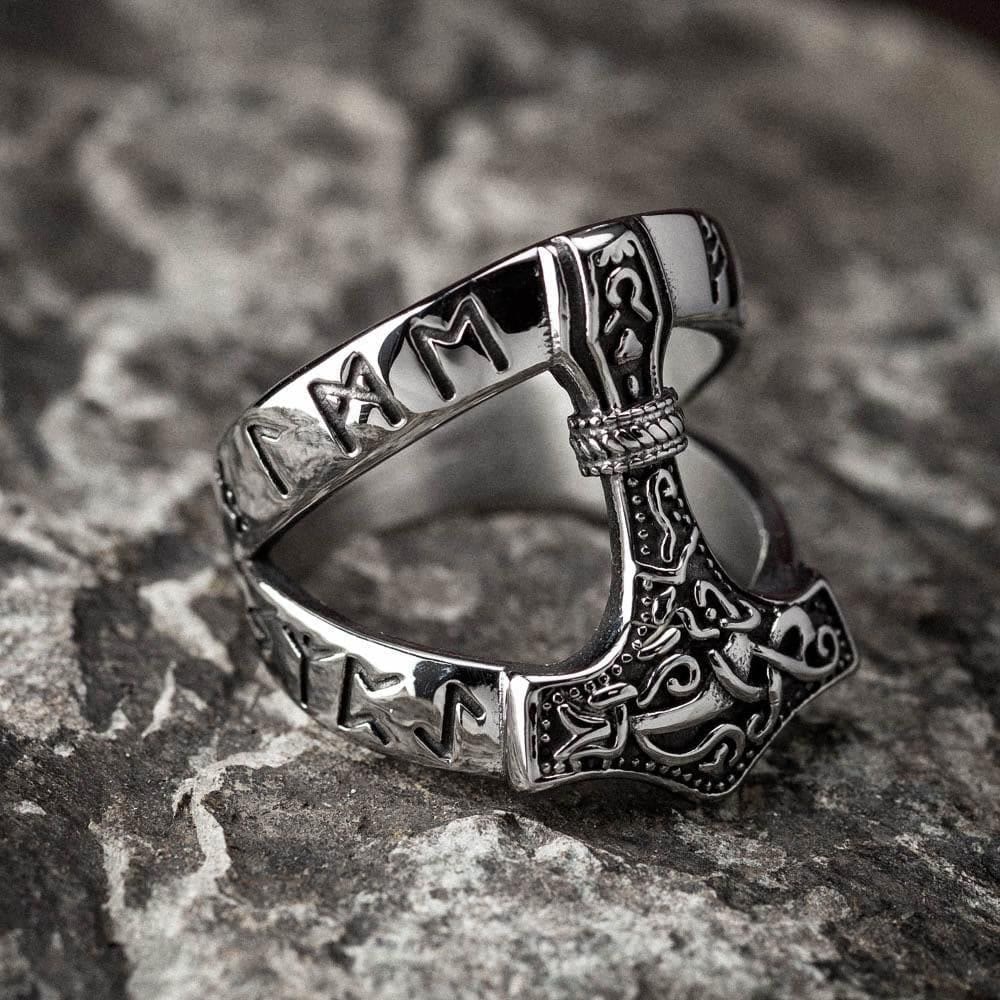 WorldNorse Bold Viking Open Mjolnir Hammer Ring - image 4
