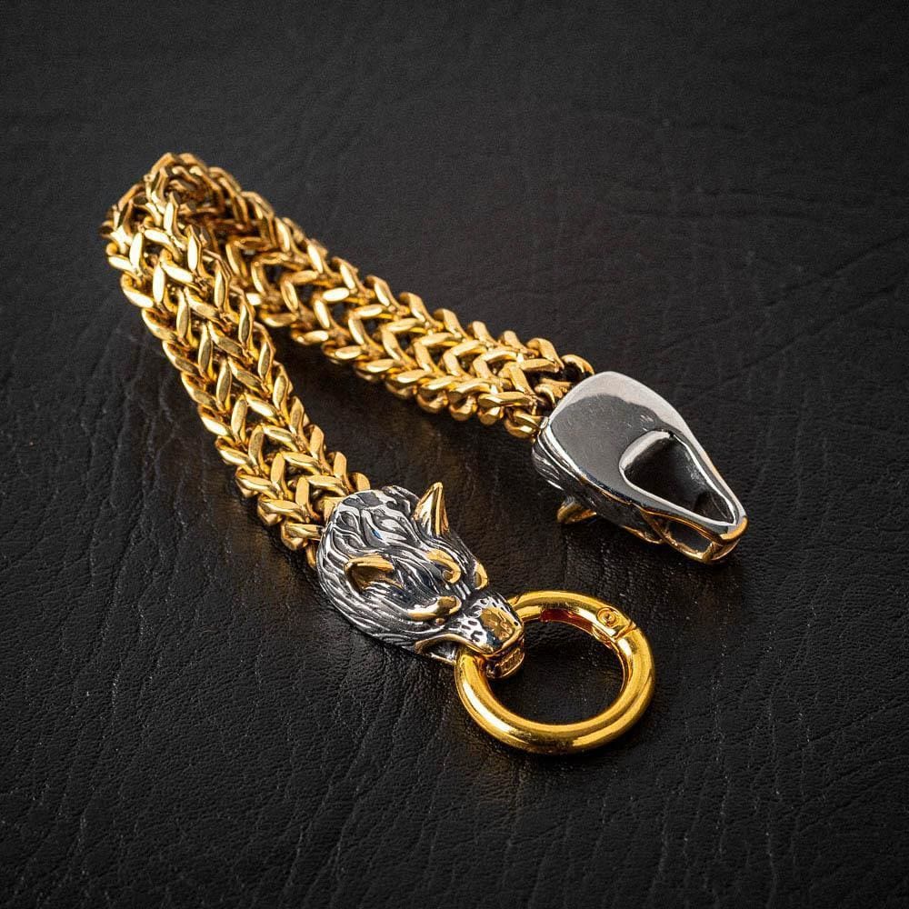 WorldNorse Nordic Fenrir Majestic Wolf Head Chain Bracelet - image 2