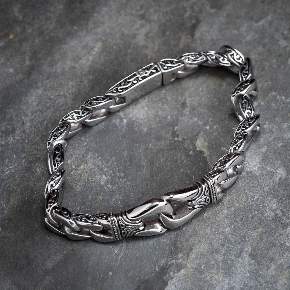 WorldNorse Retro Totem Celtic Knot Chunky Curb Link Bracelet - image 6