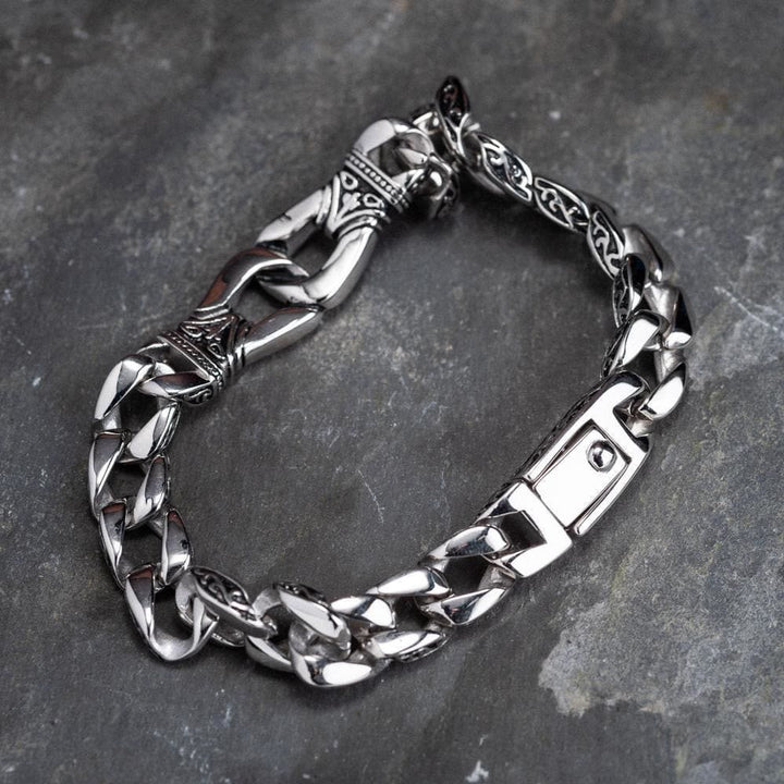 WorldNorse Retro Totem Celtic Knot Chunky Curb Link Bracelet - image 8