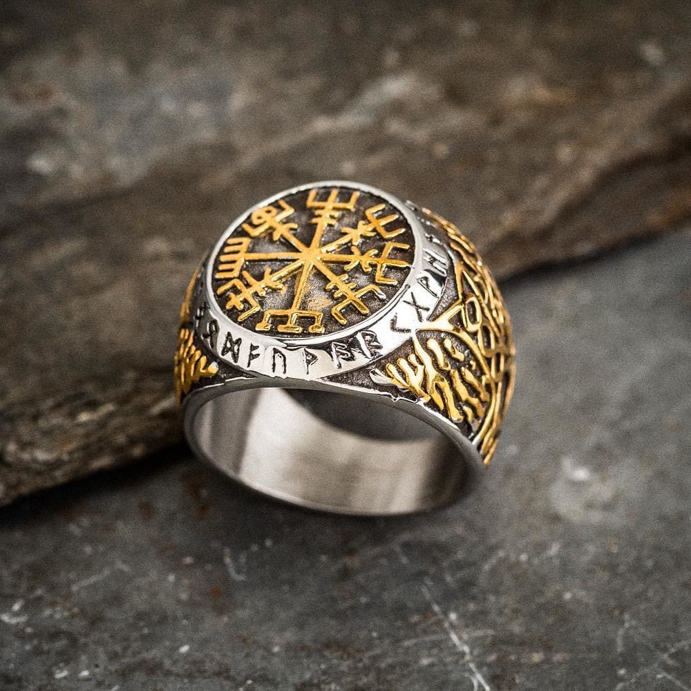 WorldNorse Nordic Vegvisir Compass Navigation Viking Ring - image 1