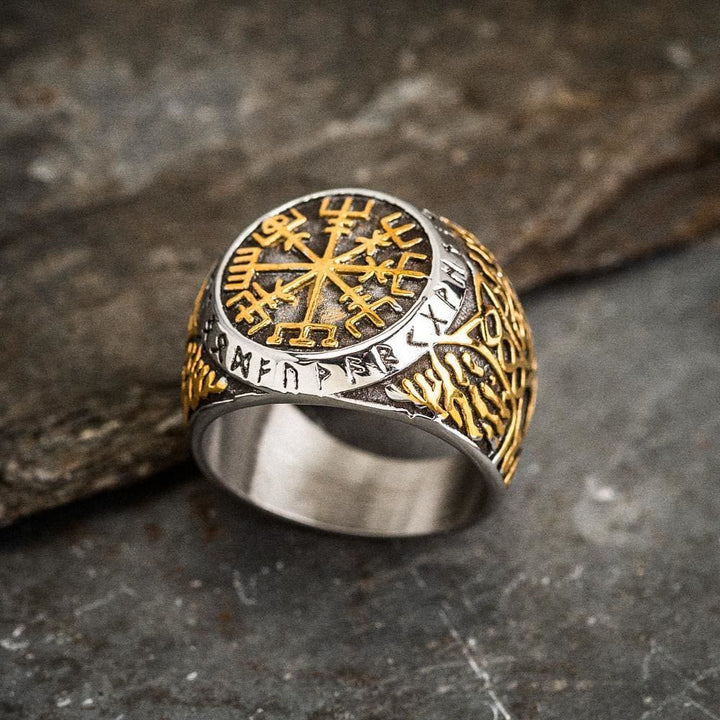 WorldNorse Nordic Vegvisir Compass Navigation Viking Ring