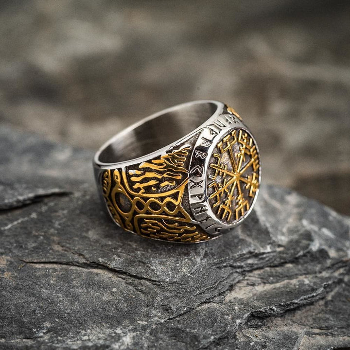 WorldNorse Nordic Vegvisir Compass Navigation Viking Ring