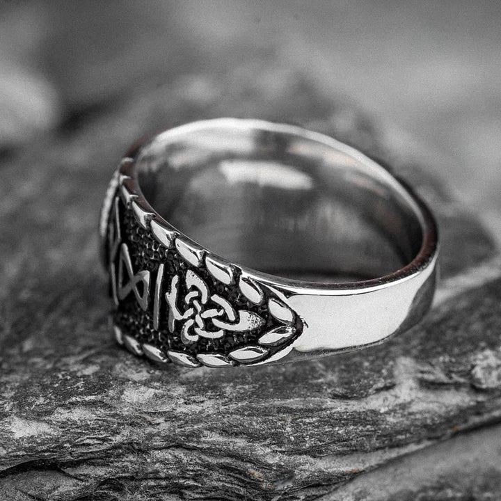 WorldNorse Vegvisir And Runes Stainless Steel Viking Ring