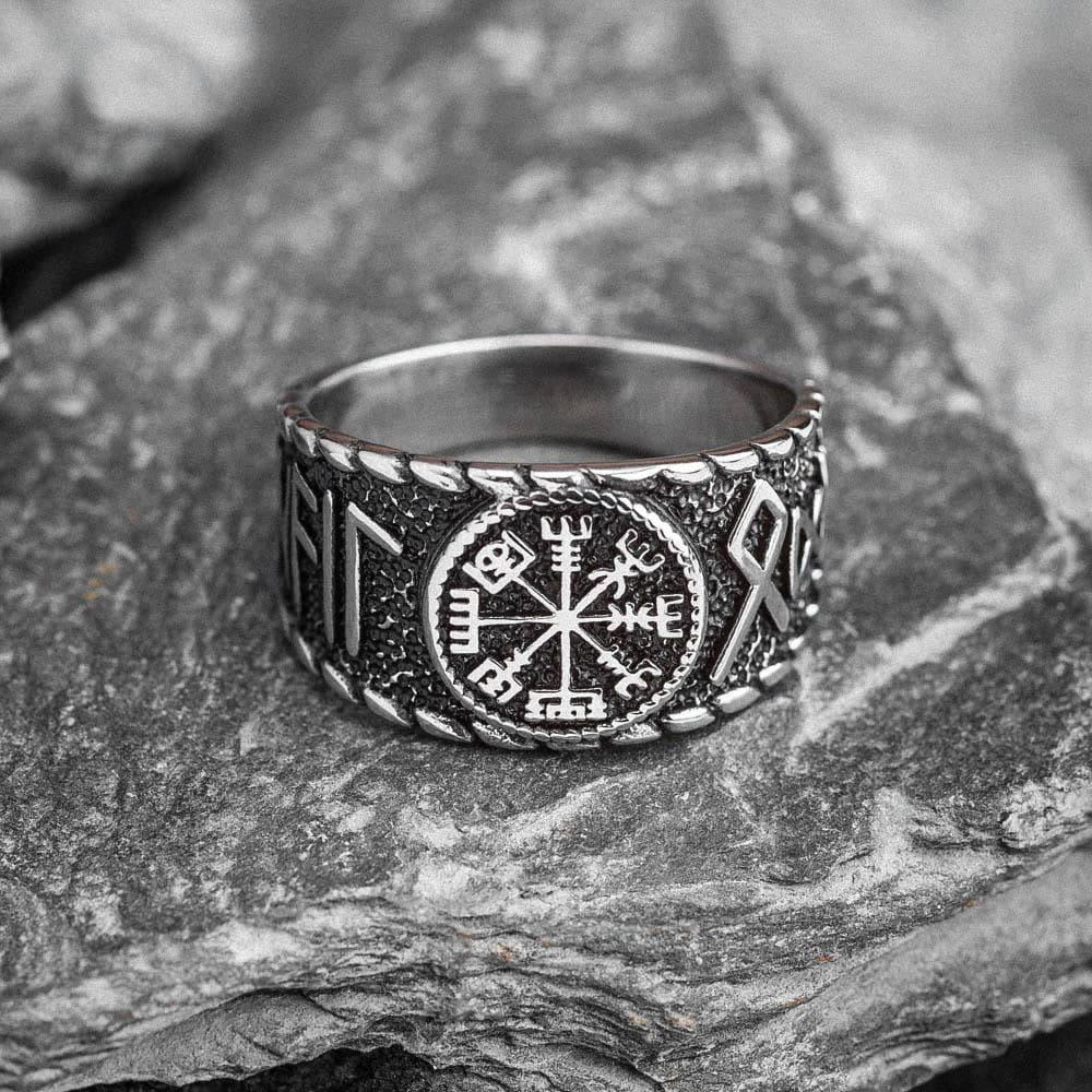 WorldNorse Vegvisir And Runes Stainless Steel Viking Ring - image 16