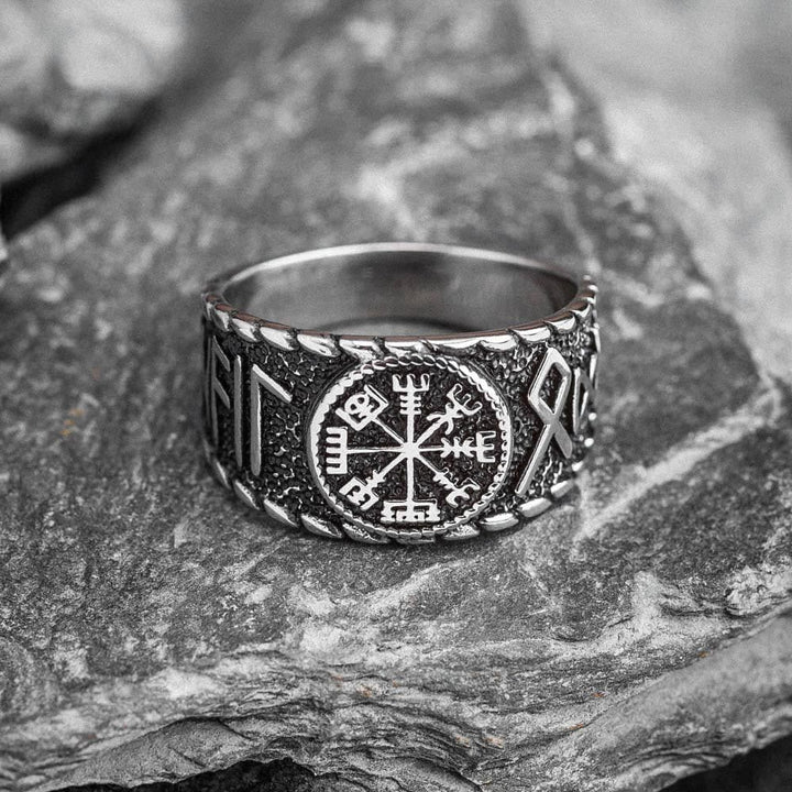 WorldNorse Vegvisir And Runes Stainless Steel Viking Ring - image 16