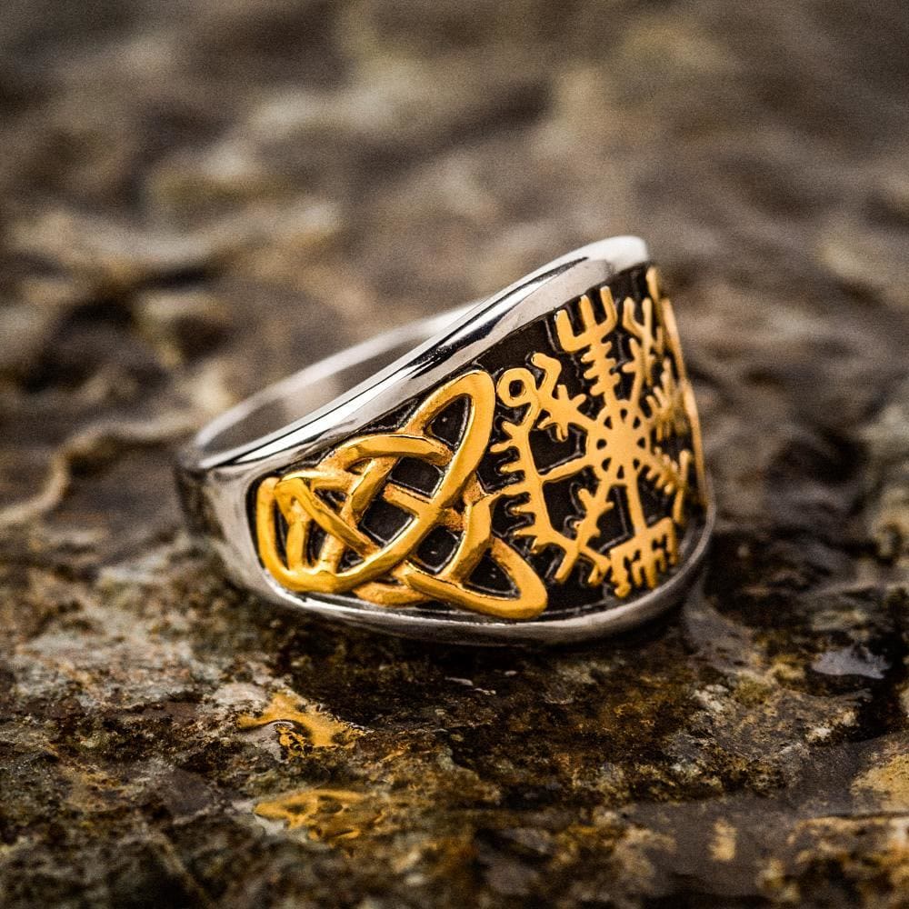 WorldNorse Punk Retro Vegvisir And Celtic Knot Ring - image 5