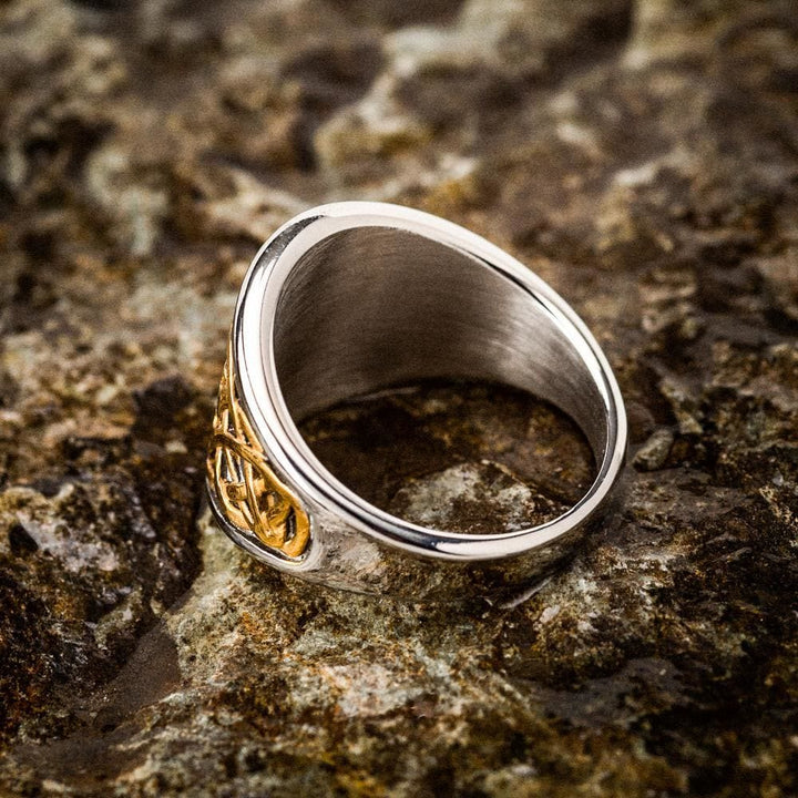 WorldNorse Punk Retro Vegvisir And Celtic Knot Ring