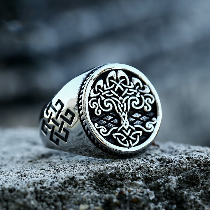 WorldNorse Vintage Stainless Steel Tree Of Life Ring