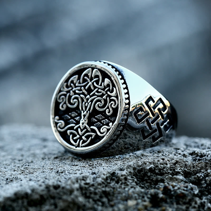 WorldNorse Vintage Stainless Steel Tree Of Life Ring