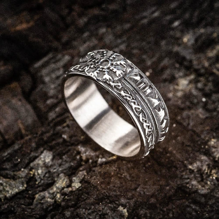 WorldNorse Helm Of Awe Stainless Steel With Celtic Design Ring