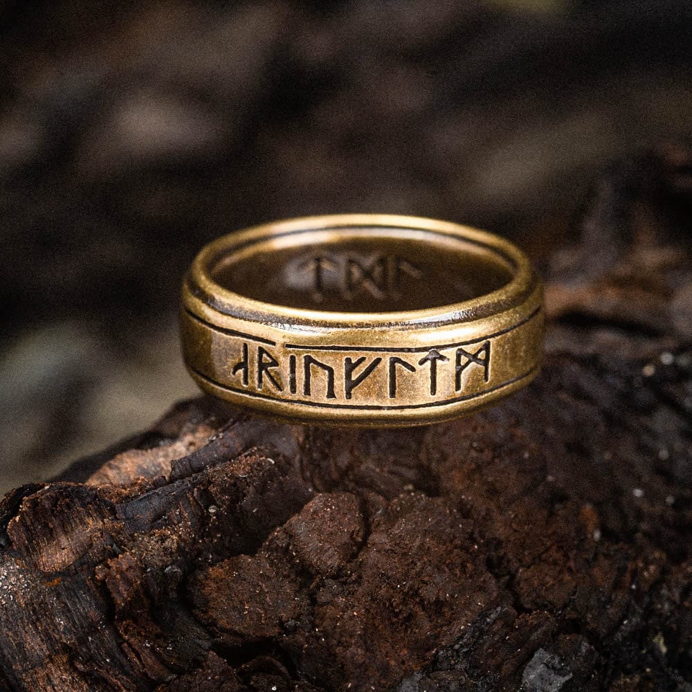 WorldNorse Retro Bronze Rune Stainless Steel Ring