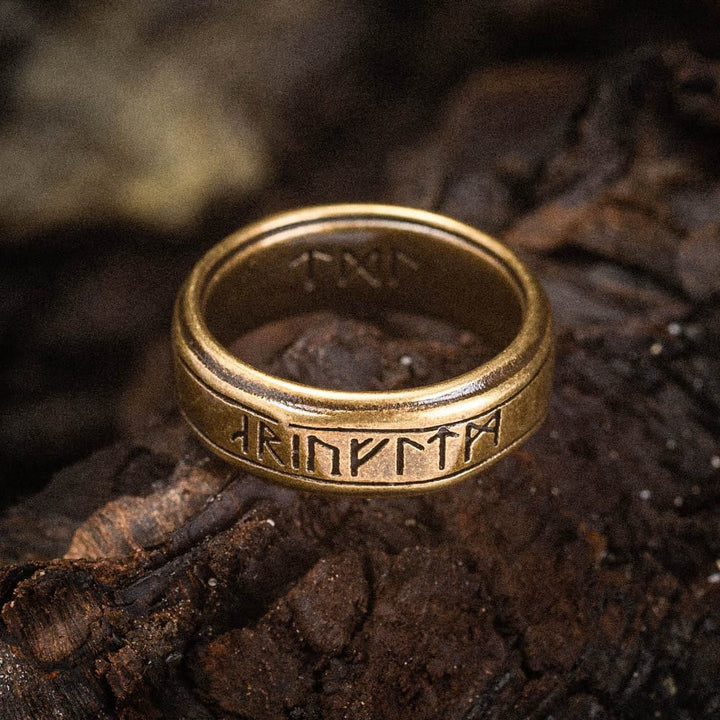 WorldNorse Retro Bronze Rune Stainless Steel Ring